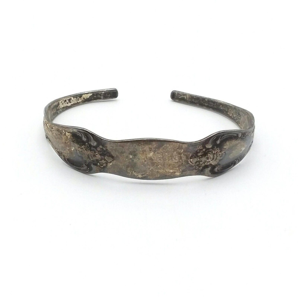 Artisan Silverware Cuff Bracelet Heavy Patina